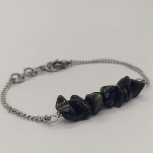 Pulsera Obsidiana Destello Dorado