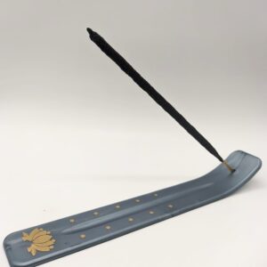 Porta Sahumerio Plástico Rectangular Gris Plateado Loto