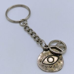 Llavero Ojo Protector y Simbolo de la Paz