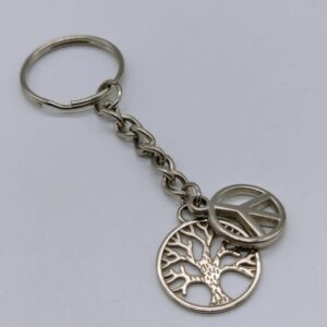 Llavero Arbol de la vida y Simbolo de la paz