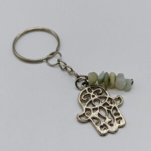 Llavero Hamsa Aguamarina